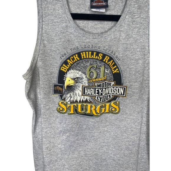 Vintage Harley-Davidson 2001 61st Annual Sturgis Black Hills Rally Tank Top L - Picture 5 of 7